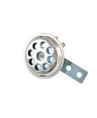 AVERTISSEUR/KLAXON CYCLO/SCOOTER/MECABOITE/MOTO TEKNIX ADAPT. TOUS MODELES 12V (CHROME)