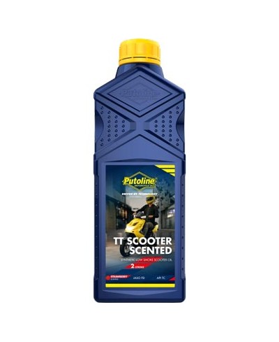 HUILE MOTEUR 2T PUTOLINE TT SCOOTER SYNTHETIQUE SENTEUR FRAISE (1L)