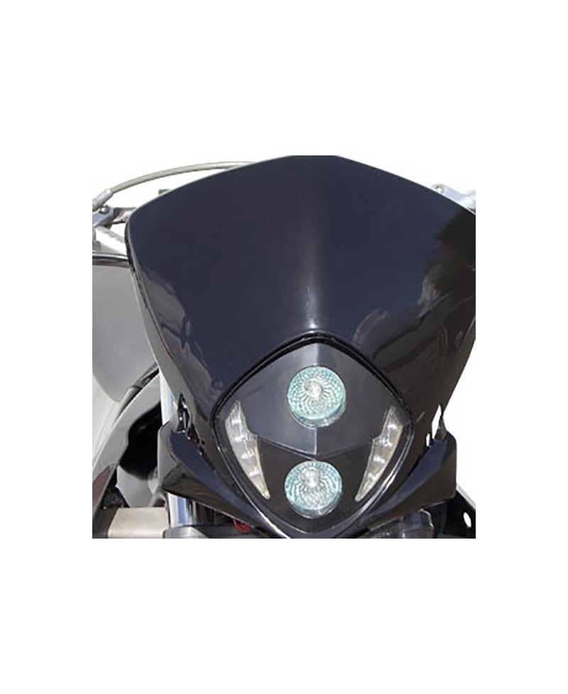 TETE DE FOURCHE MECABOITE/MOTO/CYCLO TUN'R XTREM RACE NOIR (HALOGENE 2X20W (D50) LEDS BLAN