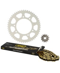 KIT CHAINE AFAM ADAPT. DERBI SENDA SM/R DRD PRO/RACING 420 13/53 (ORIGINE) D102 FIX 3X2