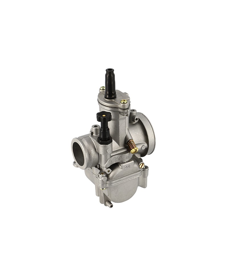 CARBURATEUR POLINI TYPE PWK 24 BOISSEAU PLAT (DEPRESSION) STARTER TIRETTE