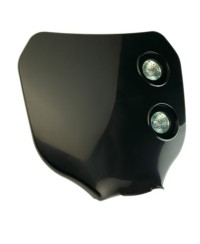 TETE DE FOURCHE MECABOITE/MOTO/CYCLO TUN'R* NUMERO NOIR (DOUBLE OPTIQUE HALOGENE 2X20W)