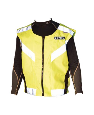 GILET/VESTE SECURITE JAUNE FLUO SCOOTER/MOTO BANDE REFLECHISSANTE XS/S HOMOL. EN1150