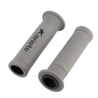 REVETEMENT/POIGNEE ARIETE ARIRAM GRIS/NOIR (PR)  - 120MM - DEBOUCHE POUR EMBOUT DE GUIDON