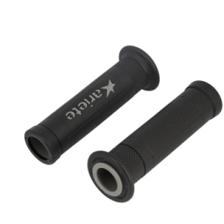 REVETEMENT/POIGNEE ARIETE ARIRAM NOIR/GRIS (PR)  - 120MM - DEBOUCHE POUR EMBOUT DE GUIDON