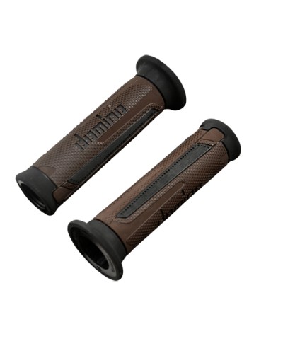 REVETEMENT/POIGNEE DOMINO A350 TURISMO NOIR/MARRON (PR) DEBOUCHE POUR EMBOUT GUIDON