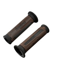 REVETEMENT/POIGNEE DOMINO A350 TURISMO NOIR/MARRON (PR) DEBOUCHE POUR EMBOUT GUIDON