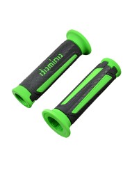 REVETEMENT/POIGNEE DOMINO A350 TURISMO NOIR/VERT (PR) DEBOUCHE POUR EMBOUT GUIDON