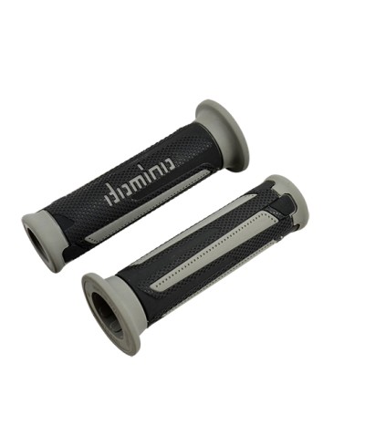 REVETEMENT/POIGNEE DOMINO A350 TURISMO NOIR/GRIS (PR) DEBOUCHE POUR EMBOUT GUIDON