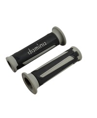 REVETEMENT/POIGNEE DOMINO A350 TURISMO NOIR/GRIS (PR) DEBOUCHE POUR EMBOUT GUIDON
