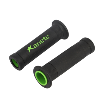 REVETEMENT/POIGNEE ARIETE ARIRAM NOIR/VERT (PR)  - 120MM - DEBOUCHE POUR EMBOUT DE GUIDON