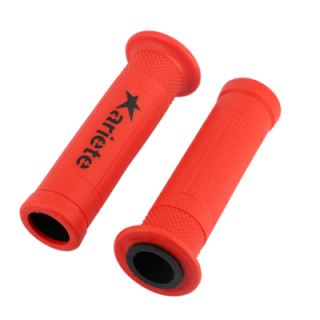 REVETEMENT/POIGNEE ARIETE ARIRAM ROUGE/NOIR (PR)  - 120MM - DEBOUCHE POUR EMBOUT DE GUIDON