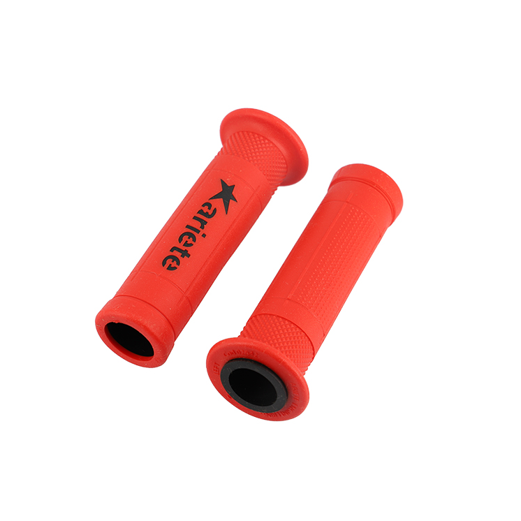 REVETEMENT/POIGNEE ARIETE ARIRAM ROUGE/NOIR (PR)  - 120MM - DEBOUCHE POUR EMBOUT DE GUIDON