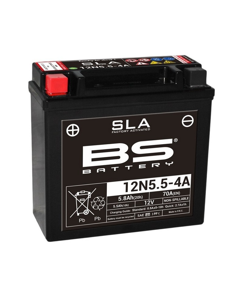Batterie BS BATTERY SLA sans entretien active usine - 12N5.5-4A/4B