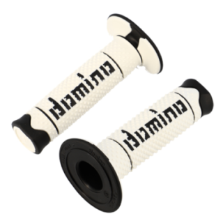 REVETEMENT/POIGNEE DOMINO A260 CROSS/ENDURO BLANC/NOIR (PR) 120MM