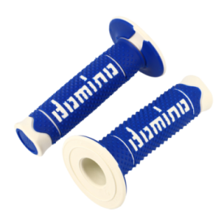 REVETEMENT/POIGNEE DOMINO A260 CROSS/ENDURO BLEU/BLANC (PR) 120MM