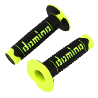 REVETEMENT/POIGNEE DOMINO A260 CROSS/ENDURO NOIR/JAUNE FLUO (PR) 120MM