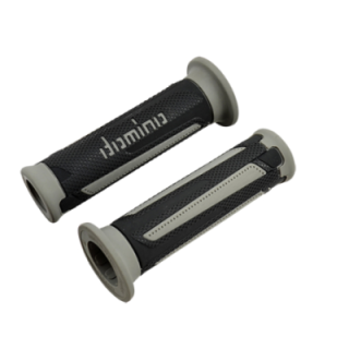 REVETEMENT/POIGNEE DOMINO A350 TURISMO NOIR/GRIS (PR) DEBOUCHE POUR EMBOUT GUIDON
