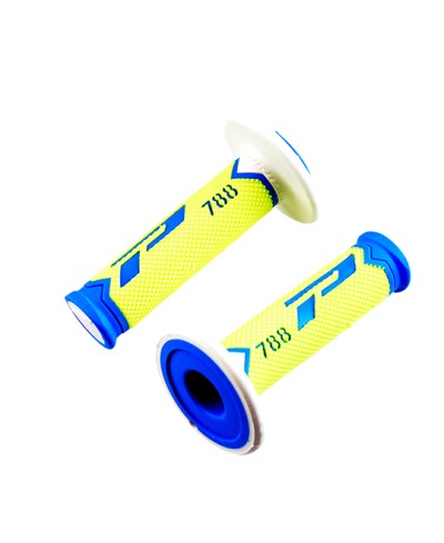 REVETEMENT/POIGNEE PROGRIP 788 JAUNE FLUO/BLEU/BLANC (PR) TRIPLE DENSITE 115MM