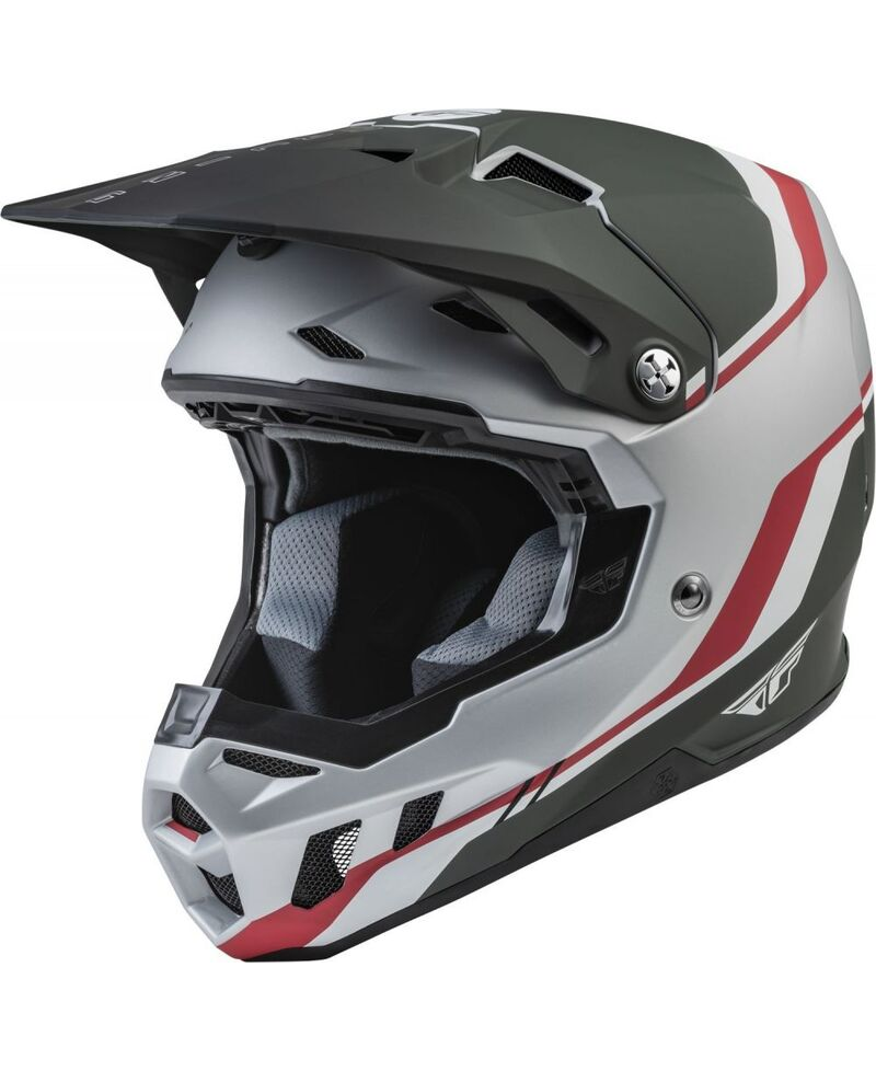 Casque FLY RACING Formula CC Driver Silver/Rouge/Blanc XS