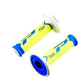 REVETEMENT/POIGNEE PROGRIP 788 JAUNE FLUO/BLEU/BLANC (PR) TRIPLE DENSITE 115MM