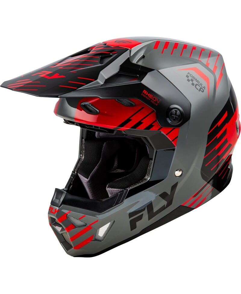 Casque FLY RACING Formula CP Slice - gris/rouge/noir