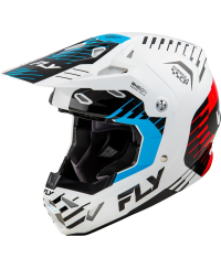 Casque FLY RACING Formula CP Slice - blanc/rouge/cyan