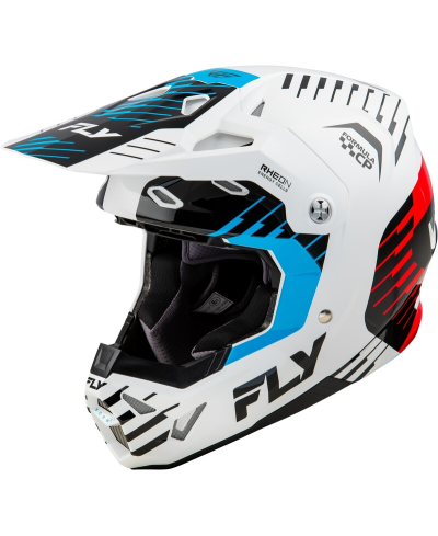 Casque FLY RACING Formula CP Slice - blanc/rouge/cyan