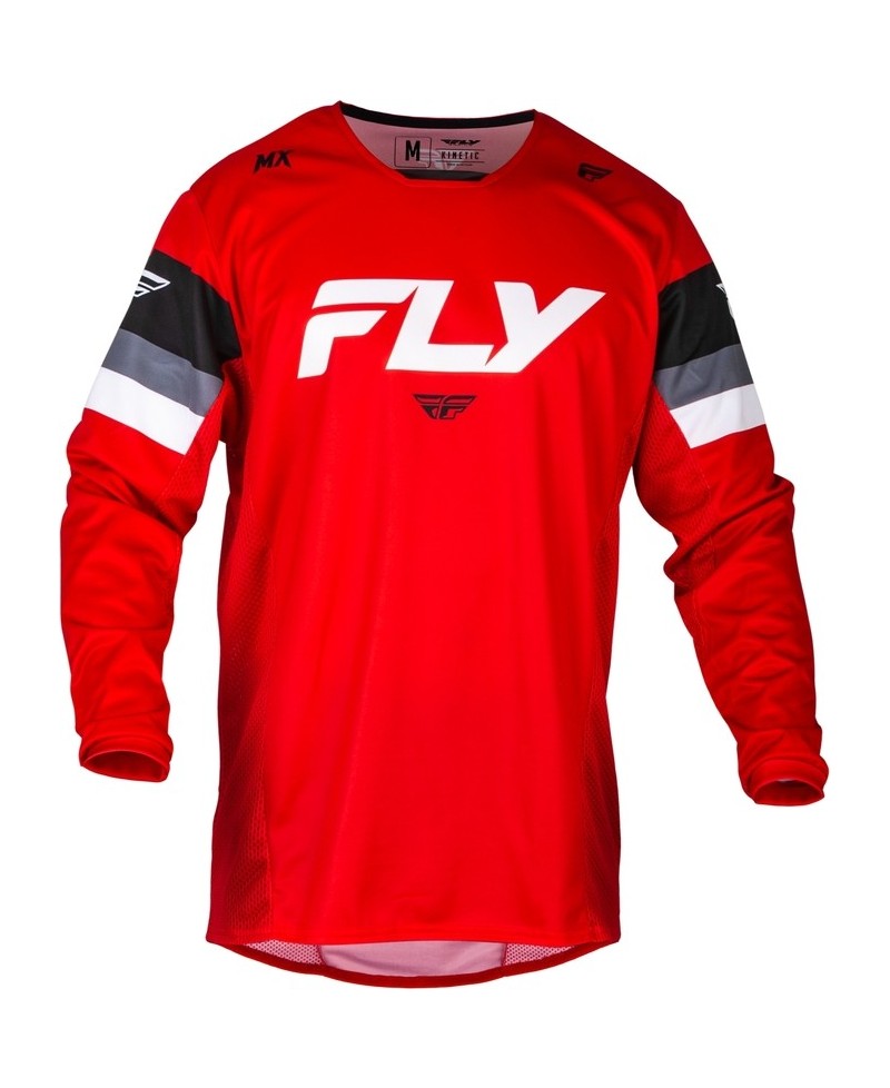 Maillot FLY RACING Kinetic Prix - rouge/gris/blanc