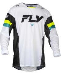 Maillot FLY RACING Kinetic Prix - blanc/noir/Hi-Vis