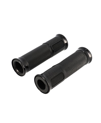 REVETEMENT/POIGNEE BLACKWAY HANZO NOIR/NOIR (PR)  - DEBOUCHE POUR EMBOUT DE GUIDON