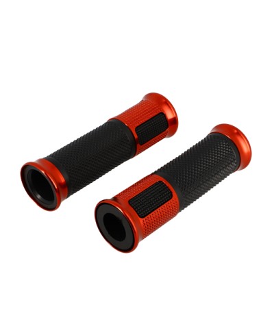 REVETEMENT/POIGNEE BLACKWAY HANZO NOIR/ROUGE (PR)  - DEBOUCHE POUR EMBOUT DE GUIDON