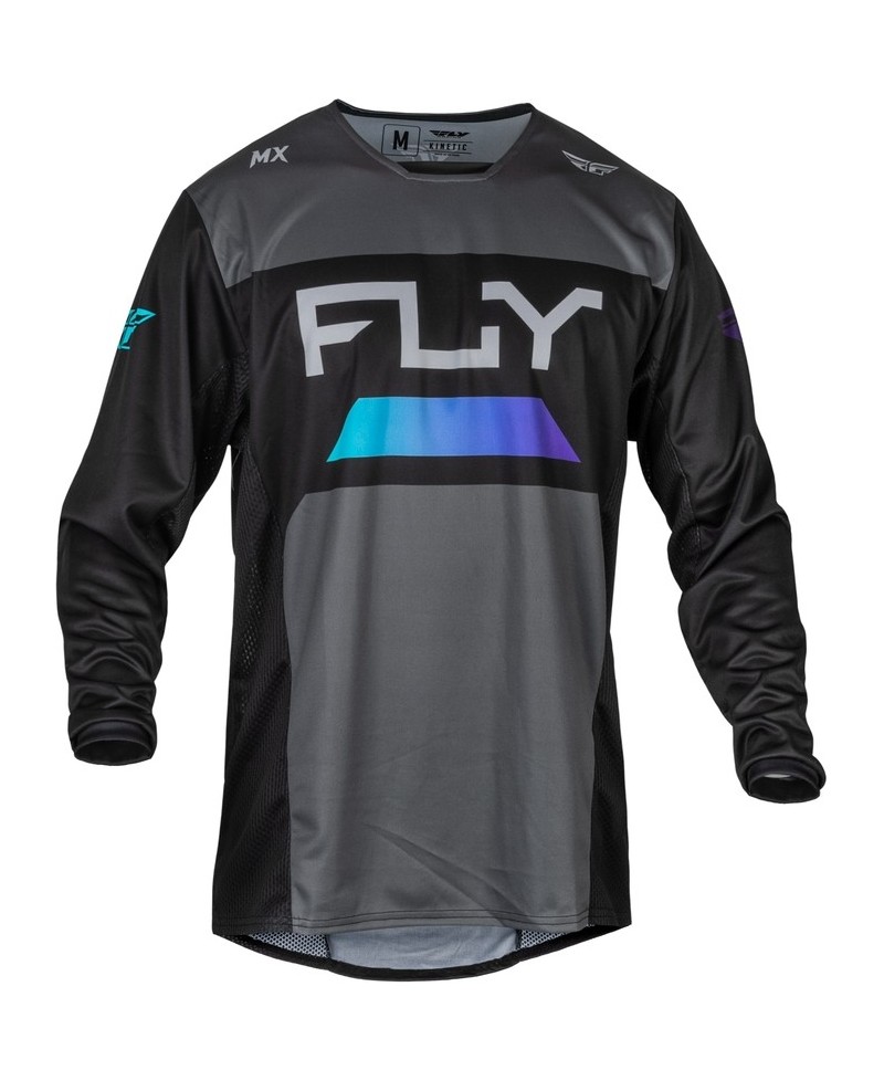 Maillot FLY RACING Kinetic Reload - anthracite/noir/Blue Iridium
