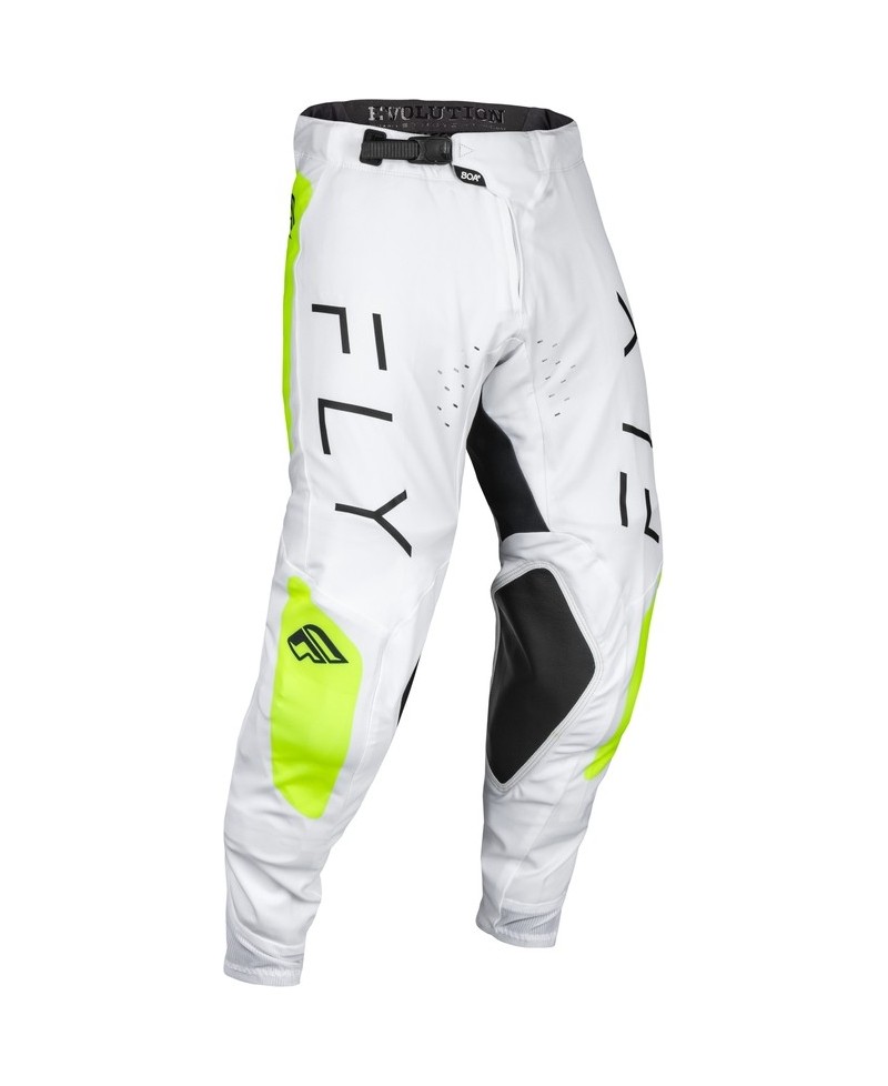 Pantalon FLY RACING Evolution DST - blanc/jaune fluo