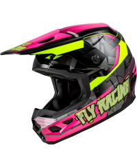 Casque enfant FLY RACING Kinetic Scorched - rose fluo/Hi-Vis/noir