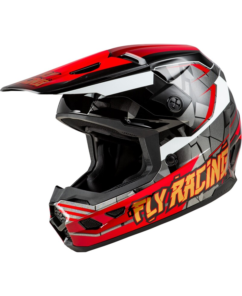 Casque enfant FLY RACING Kinetic Scorched - rouge/noir/blanc