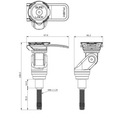 Support moto a tige filetee QUAD LOCK