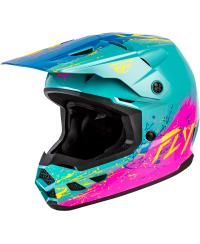 Casque enfant FLY RACING Kinetic Drip - turquoise/rose/jaune