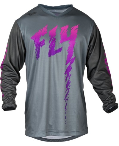 Maillot enfant FLY RACING F-16 - gris/anthracite/rose