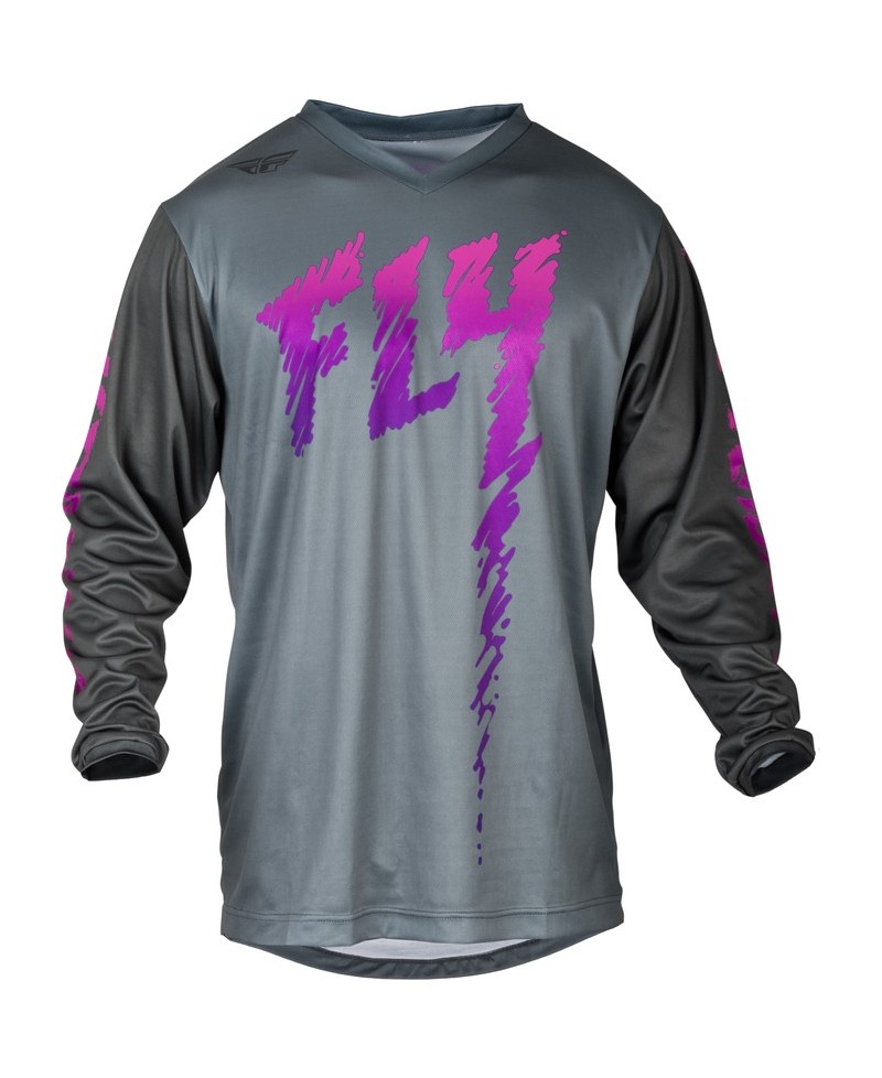 Maillot enfant FLY RACING F-16 - gris/anthracite/rose