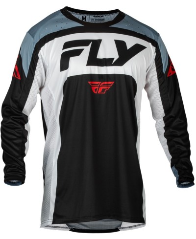 Maillot FLY RACING Lite - noir/blanc/Denim Grey