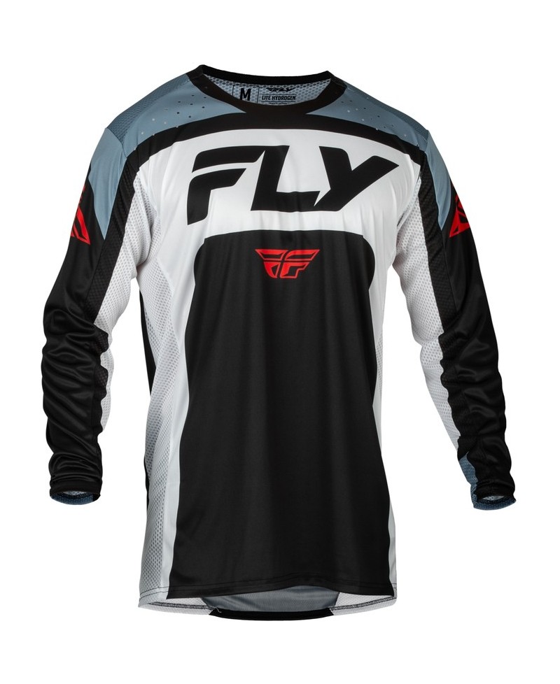Maillot FLY RACING Lite - noir/blanc/Denim Grey