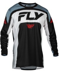 Maillot FLY RACING Lite - noir/blanc/Denim Grey