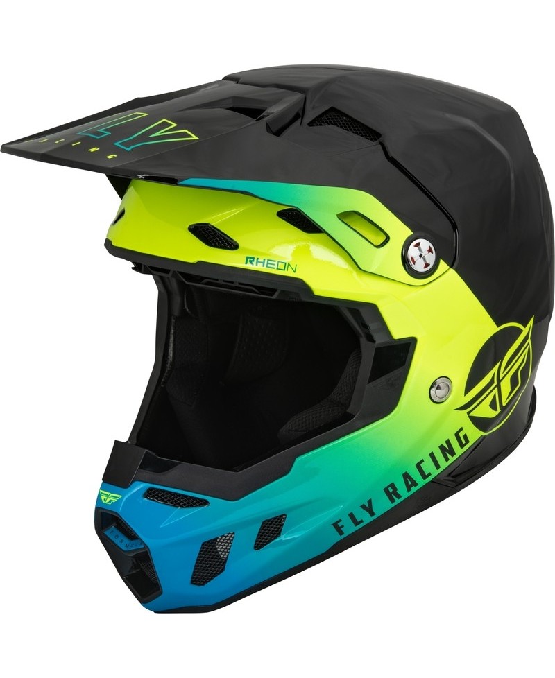 Casque FLY RACING Formula CC Centrum - noir/bleu/jaune fluo