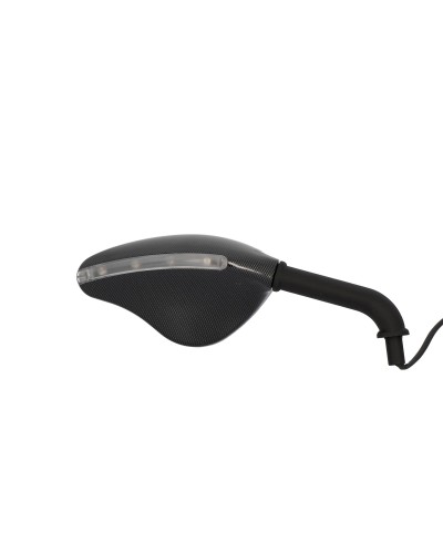 RETRO UNIVERSEL FAR 7102 CARBONE LOOK AVEC CLIGNOTANT LED (DROIT)  (X1)