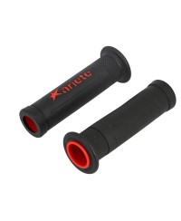 REVETEMENT/POIGNEE ARIETE ARIRAM NOIR/ROUGE (PR)  - 120MM - DEBOUCHE POUR EMBOUT DE GUIDON