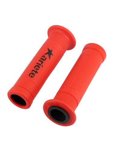REVETEMENT/POIGNEE ARIETE ARIRAM ROUGE/NOIR (PR)  - 120MM - DEBOUCHE POUR EMBOUT DE GUIDON