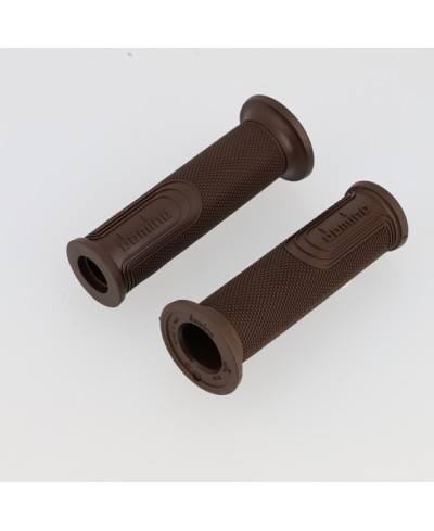 REVETEMENT/POIGNEE DOMINO STYLE MARRON (PR) 120MM DEBOUCHE POUR EMBOUT GUIDON