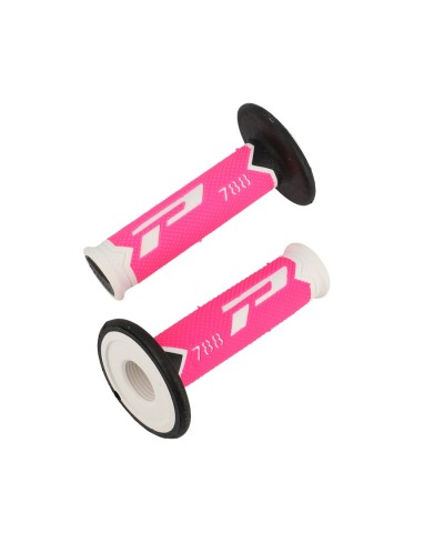 REVETEMENT/POIGNEE PROGRIP 788 BLANC/ROSE FLUO/NOIR (PR) TRIPLE DENSITE 115MM