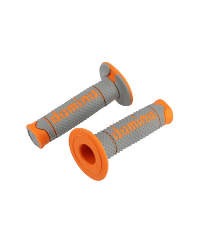REVETEMENT / POIGNEE DOMINO A260 CROSS / ENDURO GRIS/ORANGE (PR) 120MM